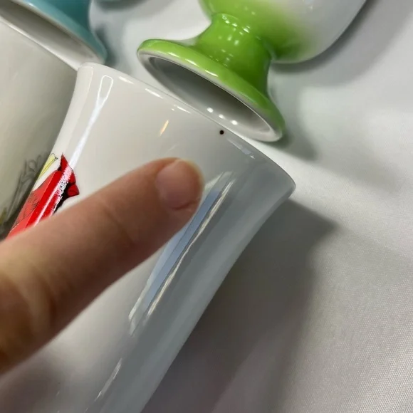 SET 6 Vintage Fred Roberts Song Bird Footed Mugs MCM - Picture 9 of 9